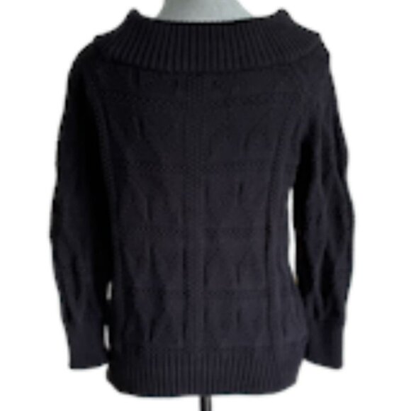 HATCH Maternity Heavyweight Knit Sweater Boatneck Navy Size 1 (2-4) or Small - Picture 2 of 8